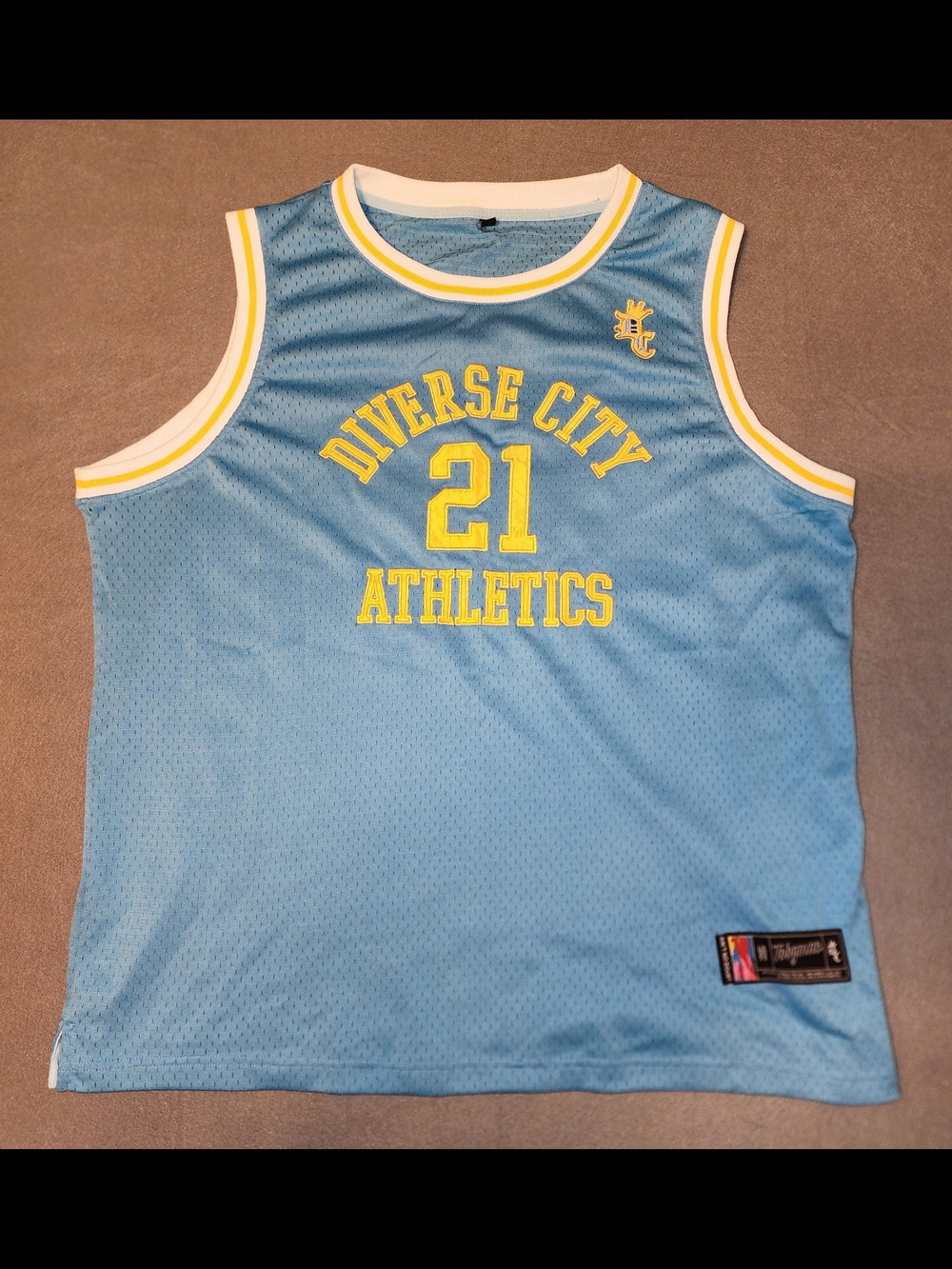Toby Mac Diverse City Athletics Basketball Jersey, Size XL, Blue & Yellow
